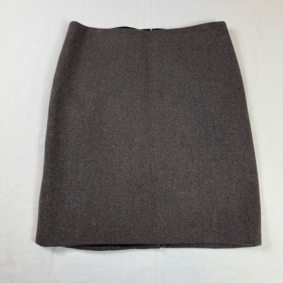 Theory Clean Pensil Skirt Size 12 Cashmere Tweed Elegant Brown Skirt - Picture 1 of 9